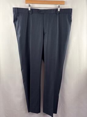 Men’s Santorelli Size 44 Blue Pleated Wool Dress Pants